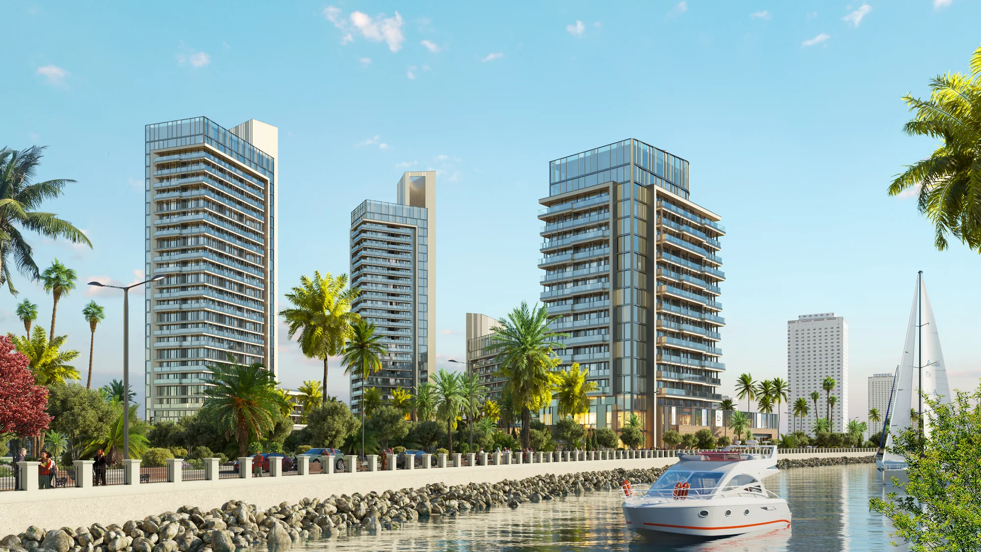 Sabah Towers в Sea Breeze: проект башен у Halfmoon, 864 квартиры, сдача 2031